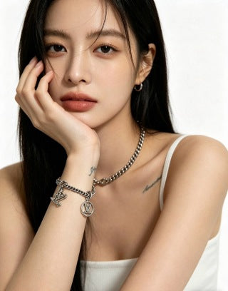 Louis Vuitton Emblem Charm Chain Bracelet
