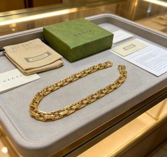 Gucci GG Geometric Link Gold Chain Bracelet