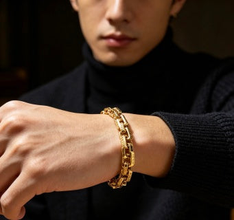 Gucci GG Geometric Link Gold Chain Bracelet