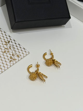 YSL Jardin Doré Botanical Hoop Earrings