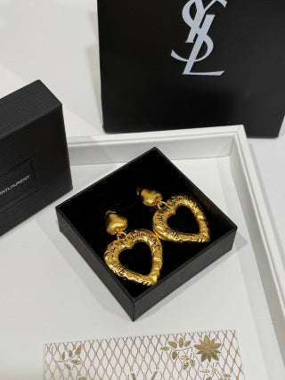 YSL Cœur Baroque Heart Clip Earrings