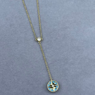 Dior Celestine Emerald Star Compass Pendant Necklace
