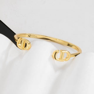 Dior CD Double Signature Open Cuff Bracelet