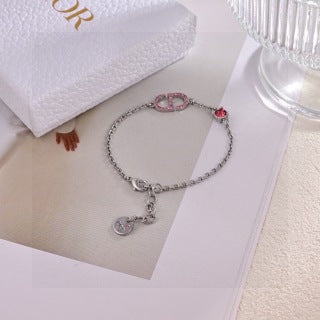 Dior CD Crystal Accent Chain Bracelet