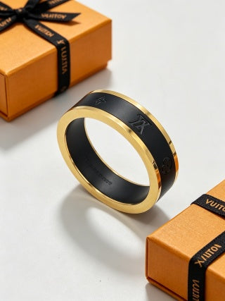 Louis Vuitton Midnight Monogram Edge Band Ring