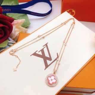Louis Vuitton Pink Blossom Charm Chain Necklace