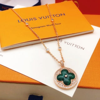 Louis Vuitton Emerald Clover Charm Chain Necklace
