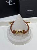 YSL Cassandre Leather Wrap Bracelet