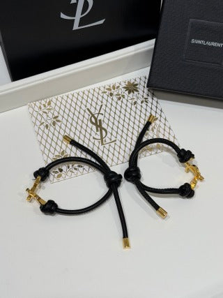 YSL Cassandre Anchor Leather Bracelet