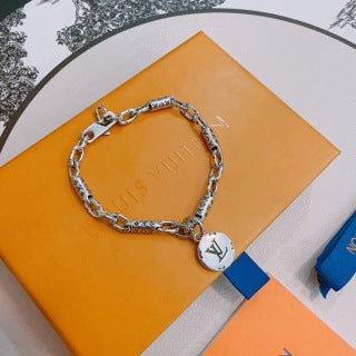 Louis Vuitton Engraved Link Medallion Bracelet