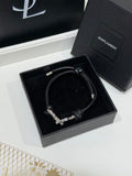 YSL Monogram Leather Cord Bracelet