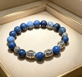 Gucci GG Blue Lapis Bead Silver Accent Bracelet
