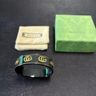 Gucci GG Interlocking Logo Enamel Cuff Bracelet