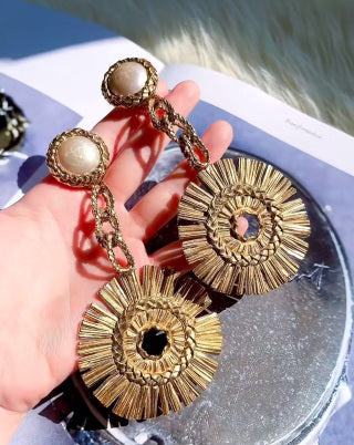 YSL Soleil Radiant Medallion Earrings