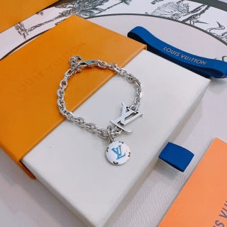 Louis Vuitton Monogram Initial Charm Chain Bracelet