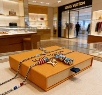 Louis Vuitton Monogram Travel Charm Chain Necklace