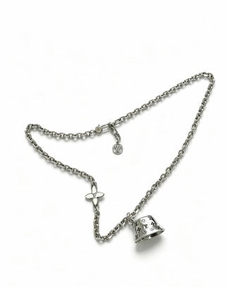 Louis Vuitton Monogram Lock Pendant Chain Necklace