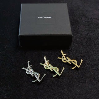 YSL Monogram Interlock Brooch