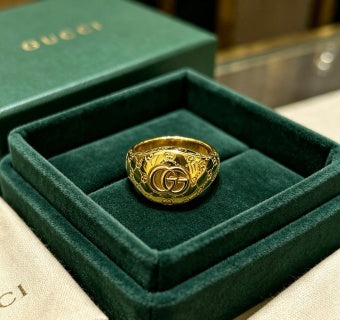 Gucci Interlocking G Engraved Dome Ring