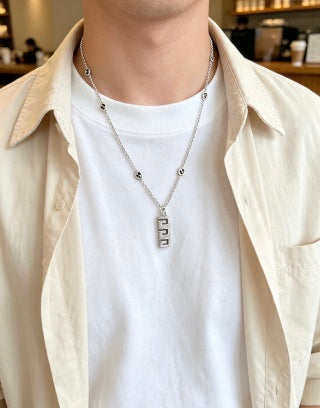 Gucci GG Script Logo Pendant Layered Necklace