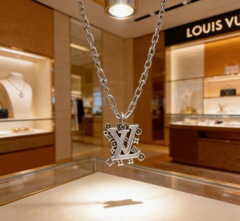Louis Vuitton Icon Letter Charm Link Necklace