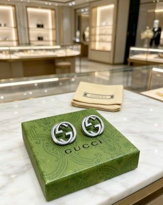 Gucci Interlocking G Round Stud Earrings