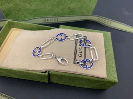 Gucci Interlocking G Enamel Link Chain Bracelet