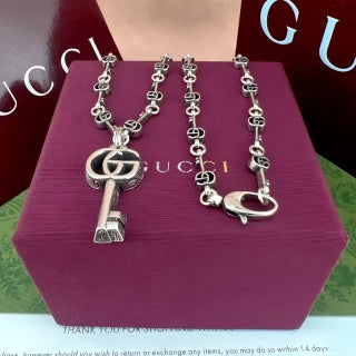 Gucci Padlock Key Charm Link Necklace