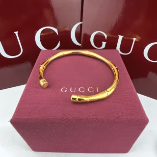 Gucci GG Interlocking Open Cuff Gold & Silver Bracelet