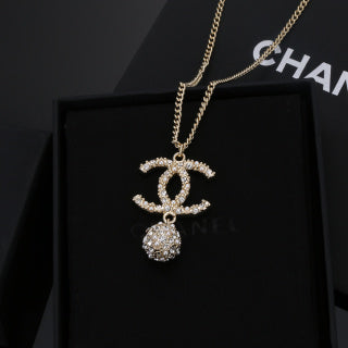 Chanel Glamorous Crystal CC Charm Necklace