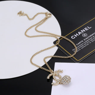 Chanel Glamorous Crystal CC Charm Necklace