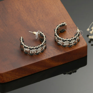 Chanel Luxury Chain Link Hoop Earrings