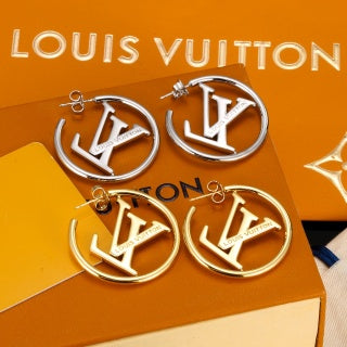 Louis Vuitton Circle Monogram Hoop Stud Earrings