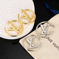 Louis Vuitton Circle Monogram Hoop Stud Earrings