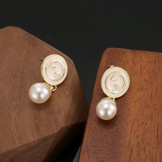 Gucci Interlocking G Pearl Drop Earrings
