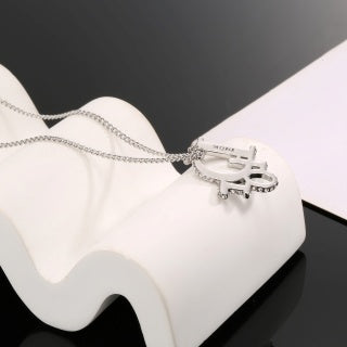 Dior Evelyne Silver CD Letter Pendant Chain Necklace